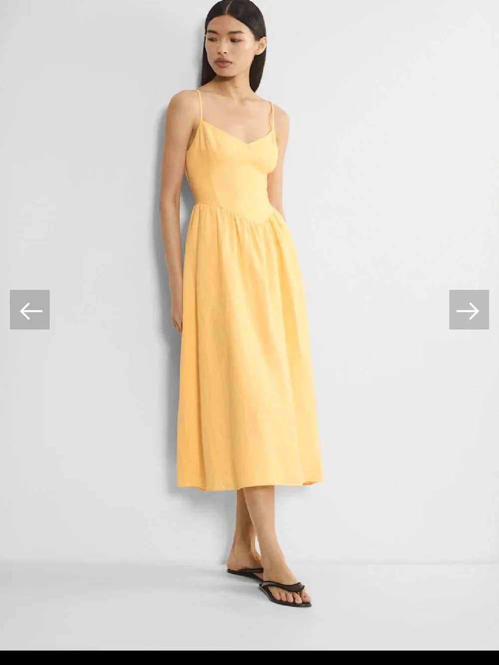 Aritzia Yellow Linen Dress - Picture 2 of 9